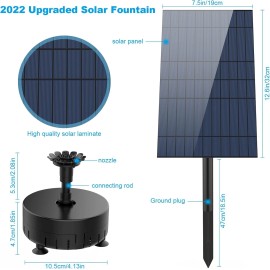 AISITIN 10W Solar Pond Fountain Pump - Adjustable Nozzle Kit for Aquarium Water Feature
