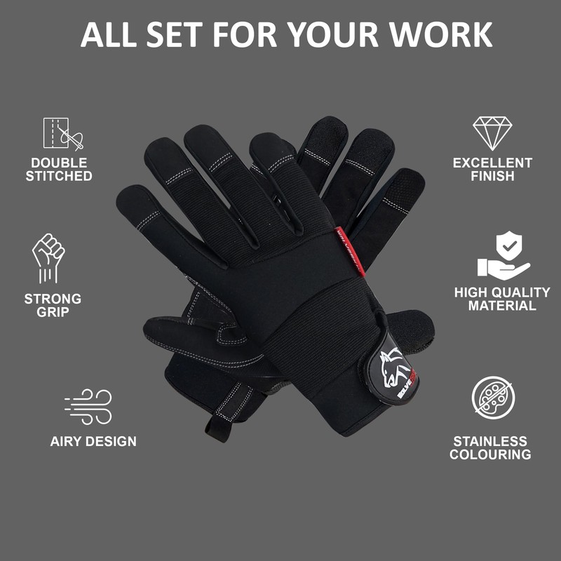 Wolveskin Safety Work Gloves Men & Women - Utility Mechanic