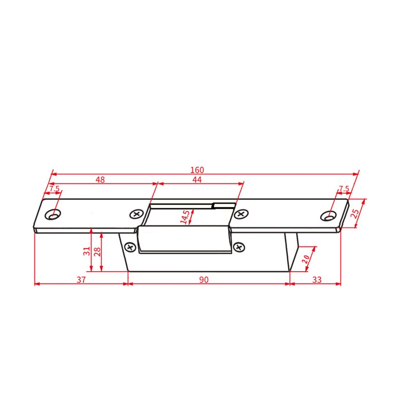 12V Cathode Lock Narrow Door Frame Electric Strike Household Lock