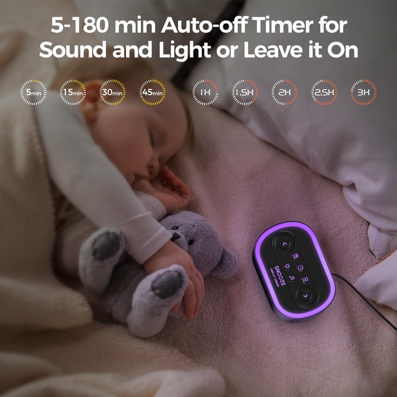 Reacher Digital Alarm Clock & White Noise Sound Machine, 21