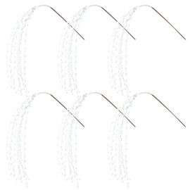 Glitter Christmas Picks Sprays Set of 6 Artificial Glitter Berry Stems Decorative Twigs Glittered Berry Picks for Xmas Tree Filler Branches Wreaths Garlands Craft Supplies Home Decor (6, White)