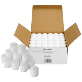 Bulk Pack of 72 White Votive Candles - Box of 72 Unscented Bulk Candles - 15 Hour Burn Time - for Weddings, Restaurants, Parties, Spa and Decorations.