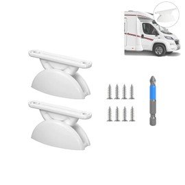 SIGANDG Pack of 2 Door Stops Caravan Door Holder Motorhome Clipon Door Stopper Door Holder White with Electric Drill Caravan Door Lock Accessories for Caravan Motorhome Boat