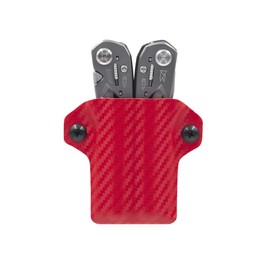 Clip & Carry Kydex Multitool Sheath for Gerber Suspension - Made in USA (Multi-Tool not Included) EDC Multi Tool Holder Holster Cover (Carbon Fiber Red)