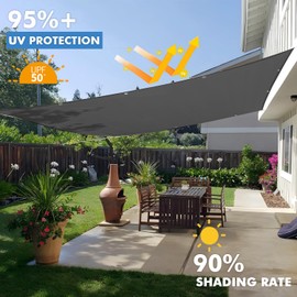 Rectangular Awning, 2 x 2 m, Canvas with Eyelets, Many Sizes and Colours, Balcony Sun Protection Including Mounting Ropes, UV Protection, Weatherproof, for Garden, Patio, Sand Beige