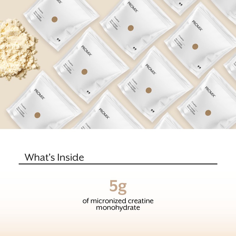 ProMix Nutrition Creatine Monohydrate Travel Packs, 5g of micronized Clean