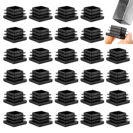 30 x 30 mm Lamellar Plugs for Square Tube, Plastic End Cap in Black, Pack of 28 Pipe Caps for Steel Pipe, Stainless Steel & Aluminium Profile, Robust Square Pipe Plugs