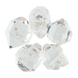 CRYSTALINES (5pcs) AAA Grade Natural Raw Herkimer Diamond Quartz Gemstones, Chakra & Healing Crystals, Wholesale Rough Stones, DIY Jewelry Making, Gem Collection (Approx.14 to 18mm)