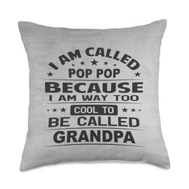 Pop pop gifts from grandkids grandchildren hugs love fun Throw Pillow