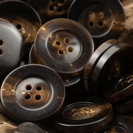 11Pcs Natural Real Horn Buttons Set for Blazer and Suits, 20mm 15mm Genuine Buffalo Button for Men Women's Blazer Sport Jacket Coat Sweaters (Brown)