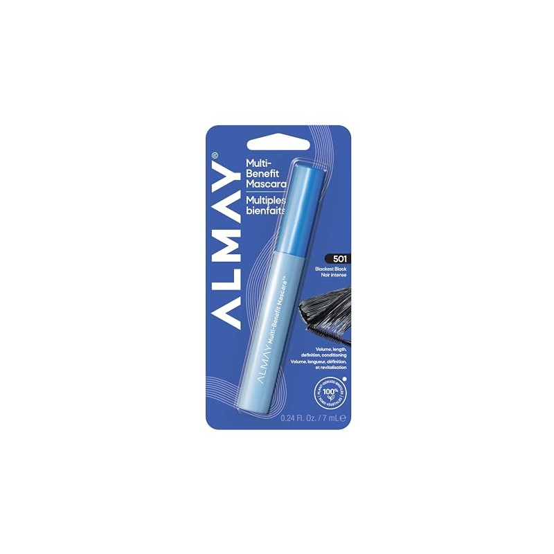 Almay Multi-Benefit Mascara, Blackest Black, 0.24 Fl. Oz., 0156 pounds,