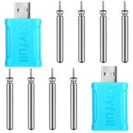 Copkim 8 Pcs Fishing Float Battery and 2 Pcs Float Battery Charger, Rechargeable Fishing Float Battery Night Fishing Accessories Tackles Electronic Floats Batteries (Blue,Cr435)