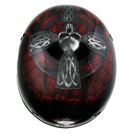 Milwaukee Leather Hot Leathers HLD1008 Black 'Celtic Cross' Motorcycle DOT Approved Skull Cap Half Helmet for Men and Women Biker - Small
