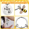Norhogo 3 Stück Positive Geschenke, Bee Happy Glücksbringer, Niedliche Häkelbiene,