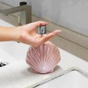 BUNCHBRAVO Ceramic Soap Dispenser, Pink Seashell Design, Refillable 14 Oz
