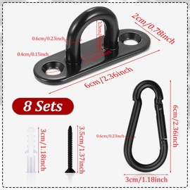 Kendwing Eye Plate Stainless Steel, Screw Eyelets, Stainless Steel M6.6 Pieces Eye Plate with Eyelet, Awning Attachment for Ceiling Hooks, Wall Mounting, Sun Sail, Hammocks