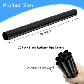 200mm x 15mm Radiator Pipe Covers Black- Pipe Covers- Radiator Pipe Covers (10 Pack)