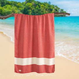 NATUR FUTURE Beach Towel Cotton Large XXL Bath Towel Shower Towel Bath Towel Hammam Towel Beach Towel Sports Towel Sarong Pareo Yoga Fouta Blanket Sauna Towel Spa (Red, Diamond 100 x 180 cm)