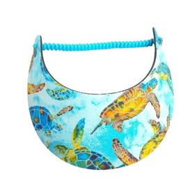 Foam Coil Back Sun Visor (Underwater Swimming Green Turtles)