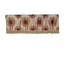 Violet Linen Emblem Vintage Damask Design Window Valance, 60" x 15", Burgundy