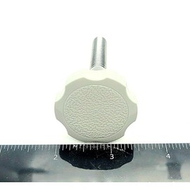 3/8" Thumb Screw Bolts with Gray Round Clamping Knob Hex Head 304 Stainless Steel 3/8"-16 Standard Coarse Thread, Rust Proof, Indoor/Outdoor (Length: 1.5", 2 Pack)