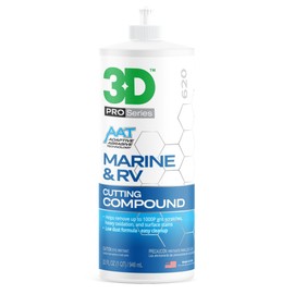 3D Marine & RV Gel-Coat Cutting Compound – Removes P1000 Grit Scratches, Oxidation & Swirls, High-Cut Formula, No Fillers, Low-Dust, 32oz