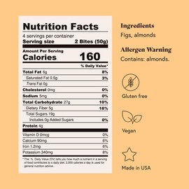 Fichi Fig and Nut Bites, a Wholesome and Delicious Gluten-Free Italian Fruit and Nut Snack (Two Pack, Fig and Almond)