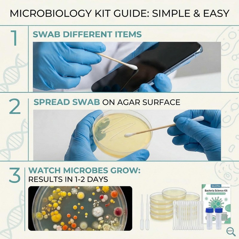 Bacteria Growing Kit with Pre-Poured Agar Plates | LB Agar