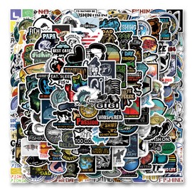 Fishing Stickers 200Pcs for Decoration Water Bottle Bike Skateboard Luggage Toy Snowboard Helmet Motorcycle Gifts