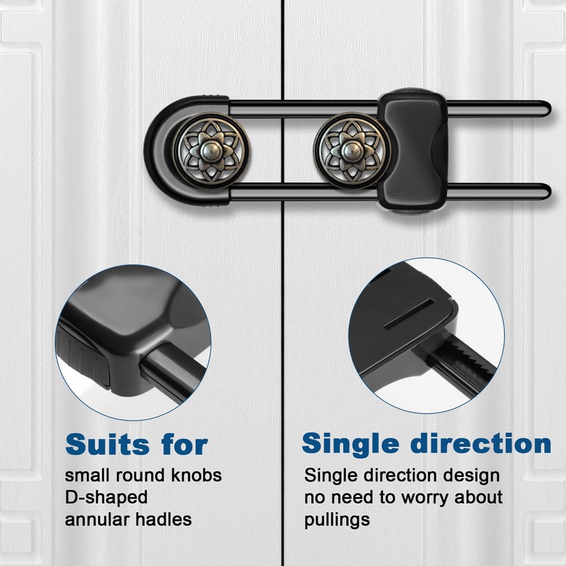 LLOOC Cabinet Locks for Babies,Child Proof Cabinet Locks,4 Pack U-Shaped