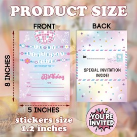 RPLCSPC In My Birthday Era Invitation, Friendship Bracelet Invitation, Teen Birthday Girl Music Party Invite with Stickers, Fill In Style Invite Cards For Girls, Foldable Invitation Card-A20