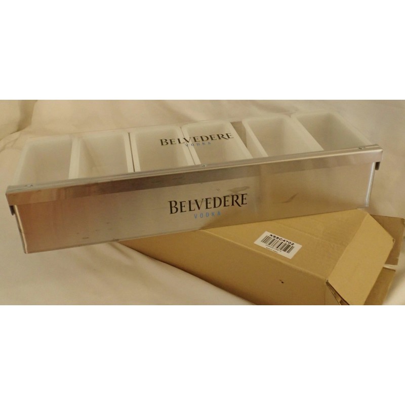 Belvedere Metal Condiment Caddy Tray w Removable Compartments NEW bar