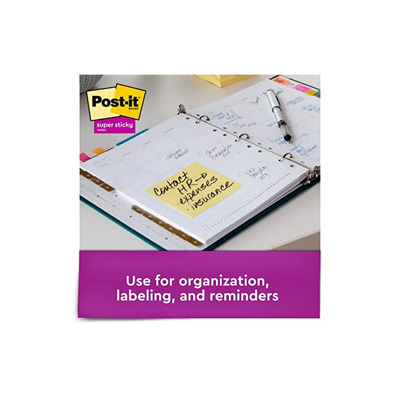 Post-it Super Sticky Notes, 2x Sticking Power, 7.6 x 7.6