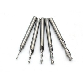 TEMO 5pc Carbide Downcut Inlay Router Bits set 1/8, 3/32, 1/16, 3/64, and 1/32 Inch Diameter 1/8 Inch Shank, Ideal for Wood Carving, Slot Mortise, Engraving, Grinding