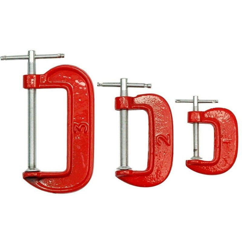 Screw Clamp Set of 3 25 mm, 50 mm, 75