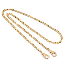 1928 Jewelry 14K Gold Dipped Classy Link Face Mask Chain Necklace Holder 22 Inch