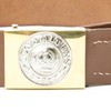 German WWI Brown Leather Belt with Prussian Brass and Nickel