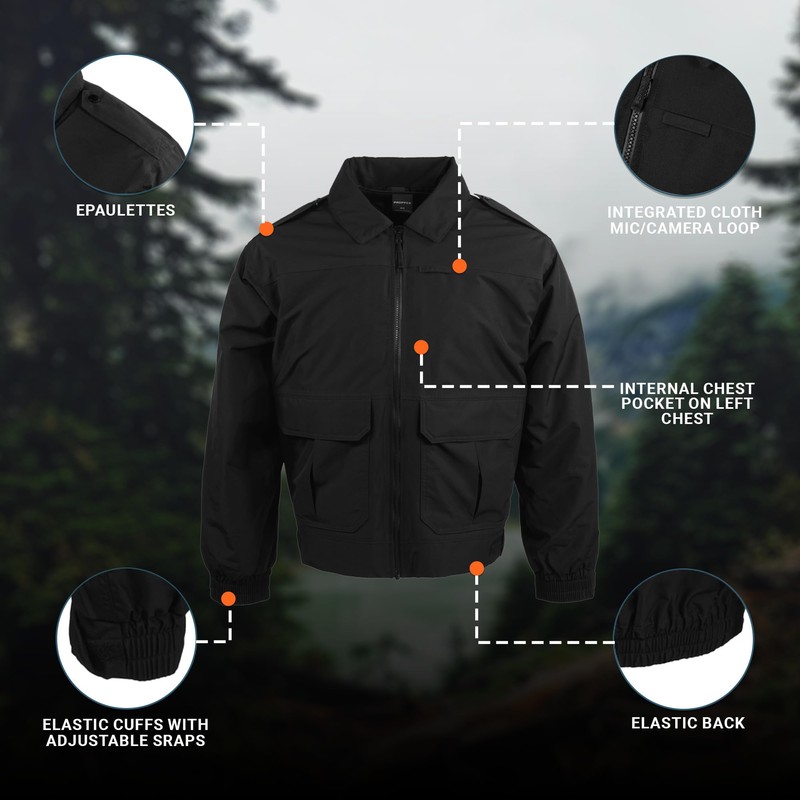 Propper Men's Standard Station Waterproof Duty Jacket, Black