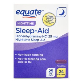 Equate 24 Cps Para Dormir Nocturnas, 25 Mg Difenhidramina                                                                                             