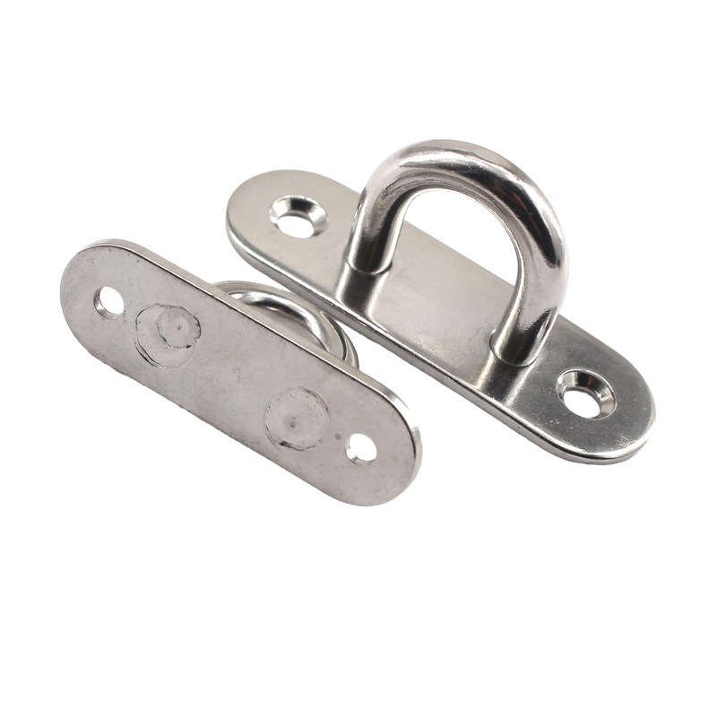 6 Pieces M5 304 Stainless Steel Oblong Pad Eye Plate