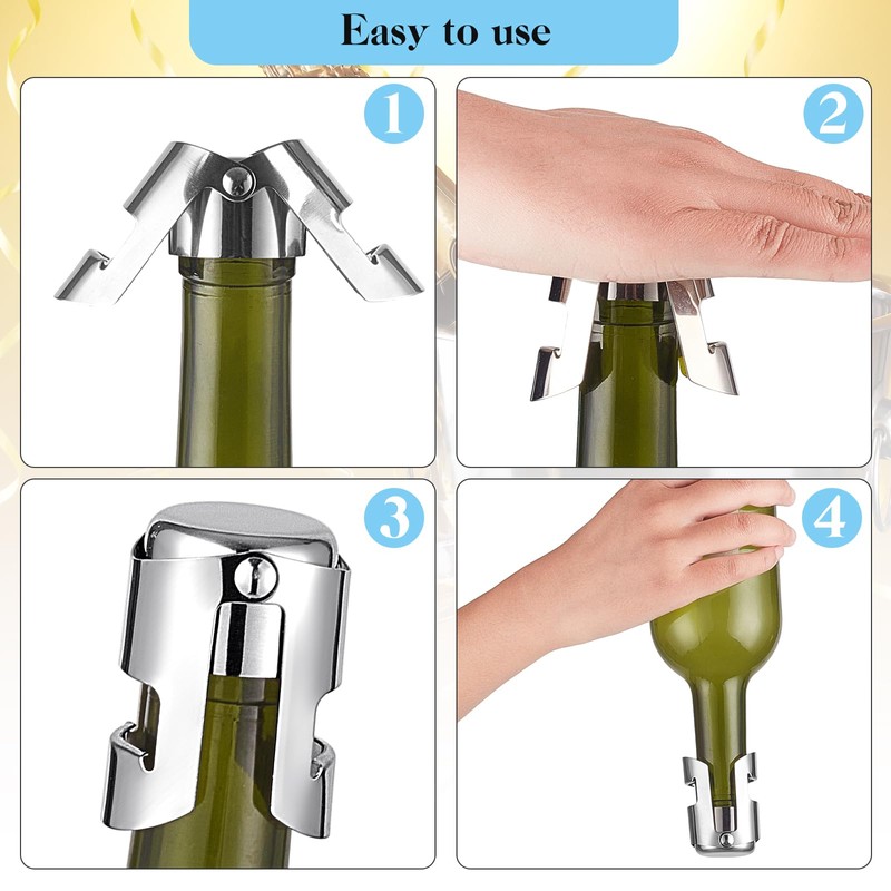 Tessco for you 18 Pcs Stainless Steel Champagne Stopper Bulk