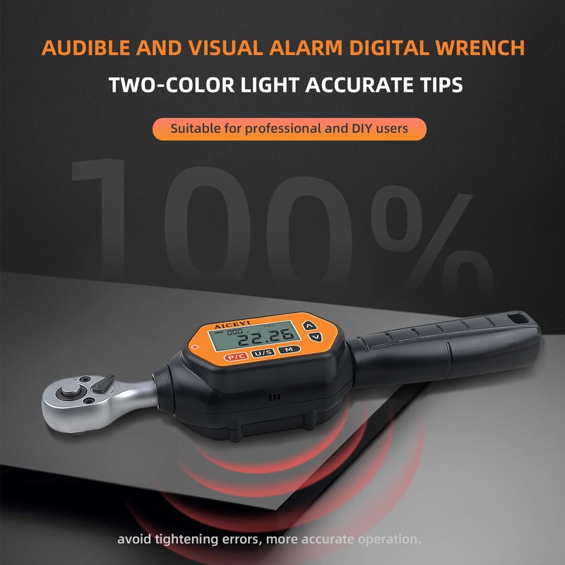 AICEYI 1/4-Inch Drive Digital Torque Wrench,22.12 Ft.l bs/0.9-30Nm, Adjustable Electronic