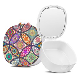 TIHYWR Retainer Case with Mirror & Ventilation Holes - Night Guard & Aligner Case, Colorful Mandala Design