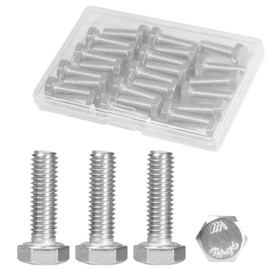 MroMax 25Pcs M6-1 Hex Bolts, M6 x 20mm Hex Head Screws Bolts, 304 Stainless Steel 18-8, Fully Threaded, External Hex Drive, for Mounting Chair, Rail, Wheels, Boat and Plastic Bumpers