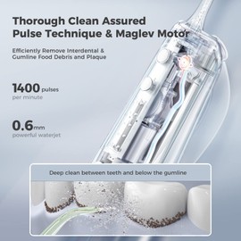 Hilo dental inalámbrico para dientes Oclean W10, irrigador oral portátil con 5 modos de hilo dental y 4 puntas de chorro reemplazables, recargable resistente al agua IPX7, Quadpacer, temporizador inteligente, para viajes, hogar, cuidado del soporte