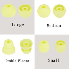 Replacement Eartips Earbud Rubber Tips Compatible with Powerbeats Pro Beats Wireless Earphone Headphones,4 Pairs(Yellow)