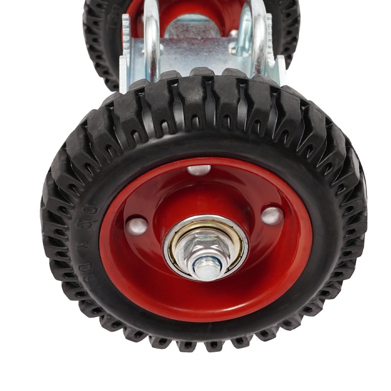 2 Pack Rolling Gate Heavy-Duty Rubber Wheel Carrier, Double-U Bolts