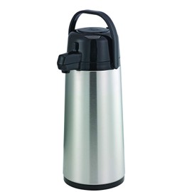 Service Ideas ECA19S Eco-Air Push Button Airpot, Glass Vacuum, 1.9 Liter (64.2 oz.), Brushed Stainless/Black Accents