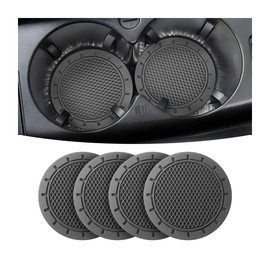 4 Pack Car Cup Holder Coaster, 2.75 Inch Diameter Non-Slip Universal Insert Coaster, Durable, Suitable for Most Car Interior, Car Accessory for Women and Men (Gray)