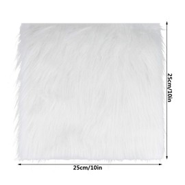 4pcs Faux Fur Shaggy Fluffy Faux Fur Fabric for DIY Craft Costume Seat Cushion Pad (10 * 10inch, White)